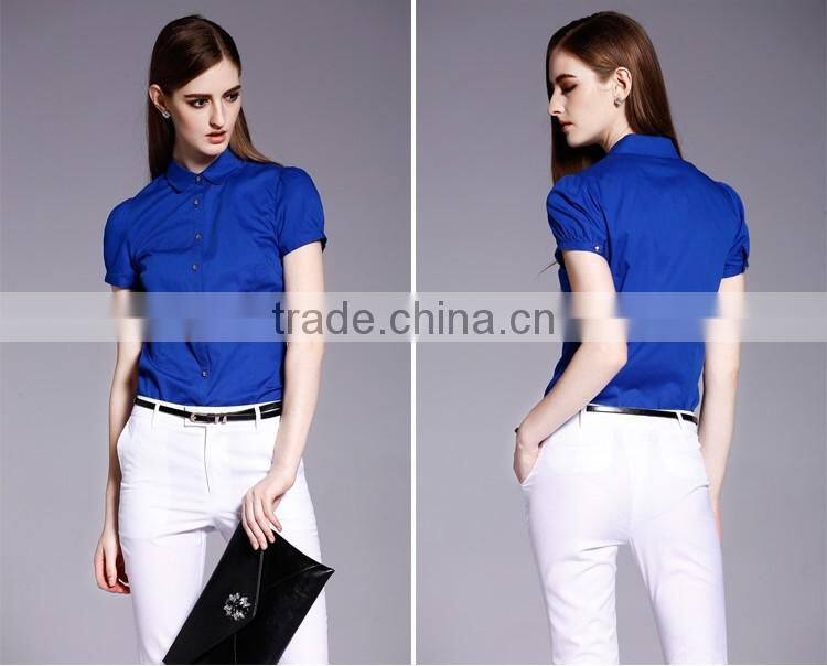Summer Season Fashion Ladies Short Sleeve Formal Shirt