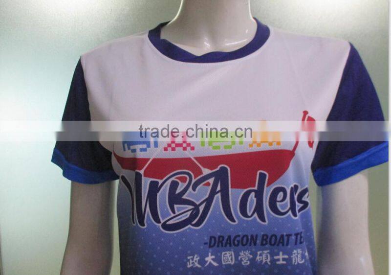 100% polyester mesh womens running short sleeve shirt with OEM brands