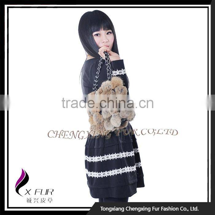CX-H-11A Fashionable Ladies Genuine Rabbit Fur Lady Fashion Handbag