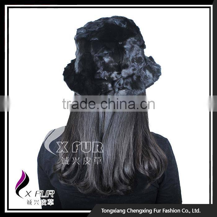 CX-C-173B Alibaba Custom Wholesale Lady Cap Mink Fur Women Bucket Hat