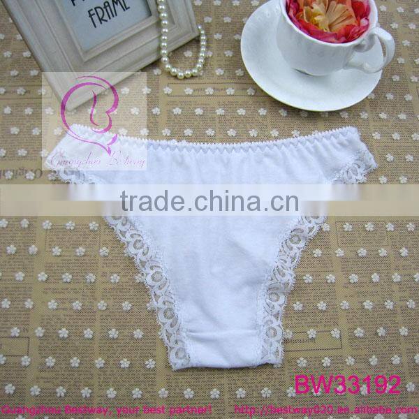 Sexy front transparent lace back cotton lingerie underwear