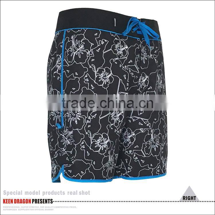 Flower Pattern All Over Print Mens Swimwear Surf Board Shorts Wholesale