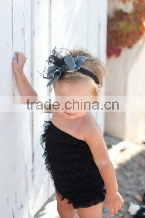 2013 High Quality Black Lace Petti Romper for Baby Girls Lovely Lace Petti Romper for Baby Girls