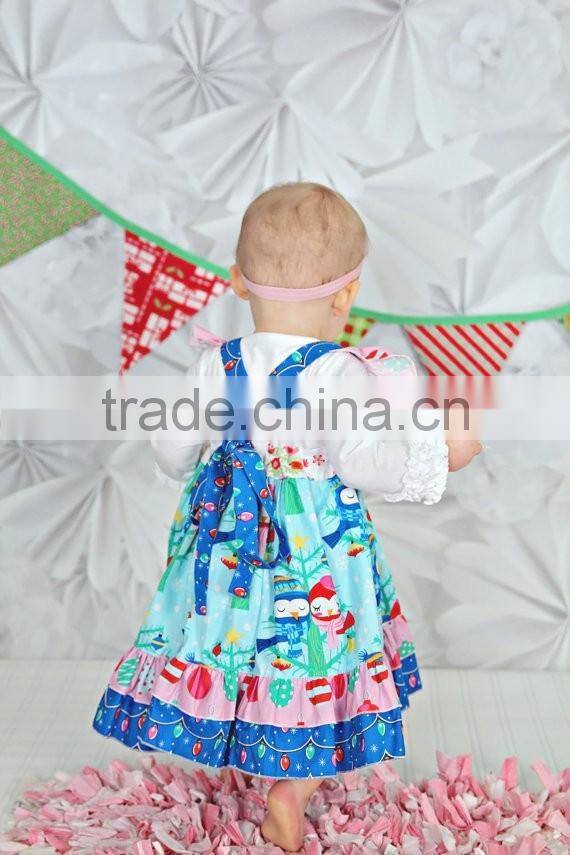 Baby Girl Christmas Dress Kids Reindeer Printed Flutter Sleeve Dress