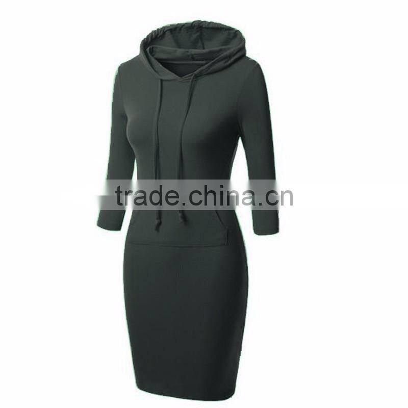 oem wholesale blank high quality plain long hoodie garment,custom fashion ladies pullover hoodies