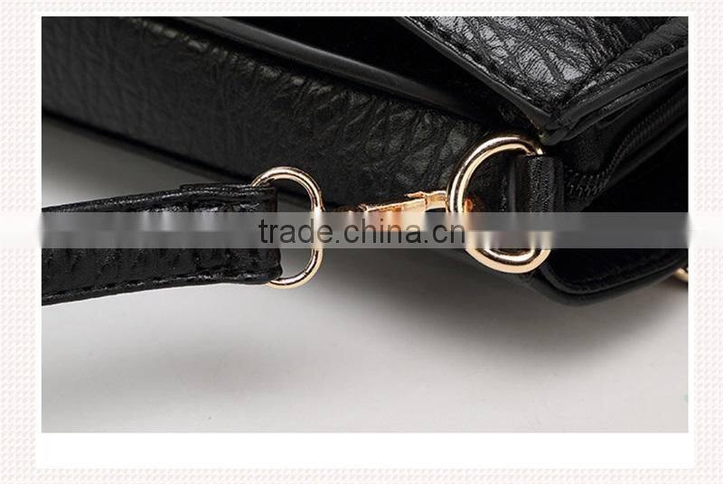 Versatile High Quality PU Leather Women Solid Color Handbag