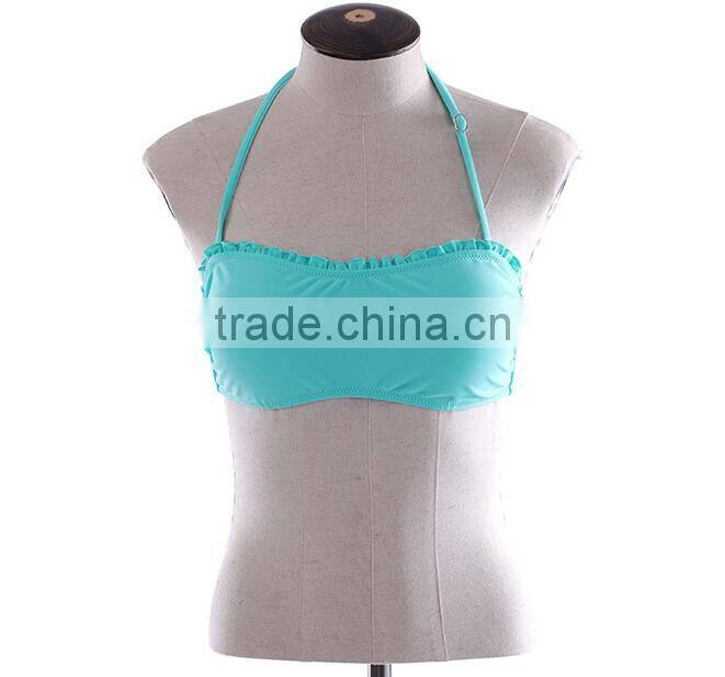 Hot sale summer chevron swim Ruffle Bandeau Top