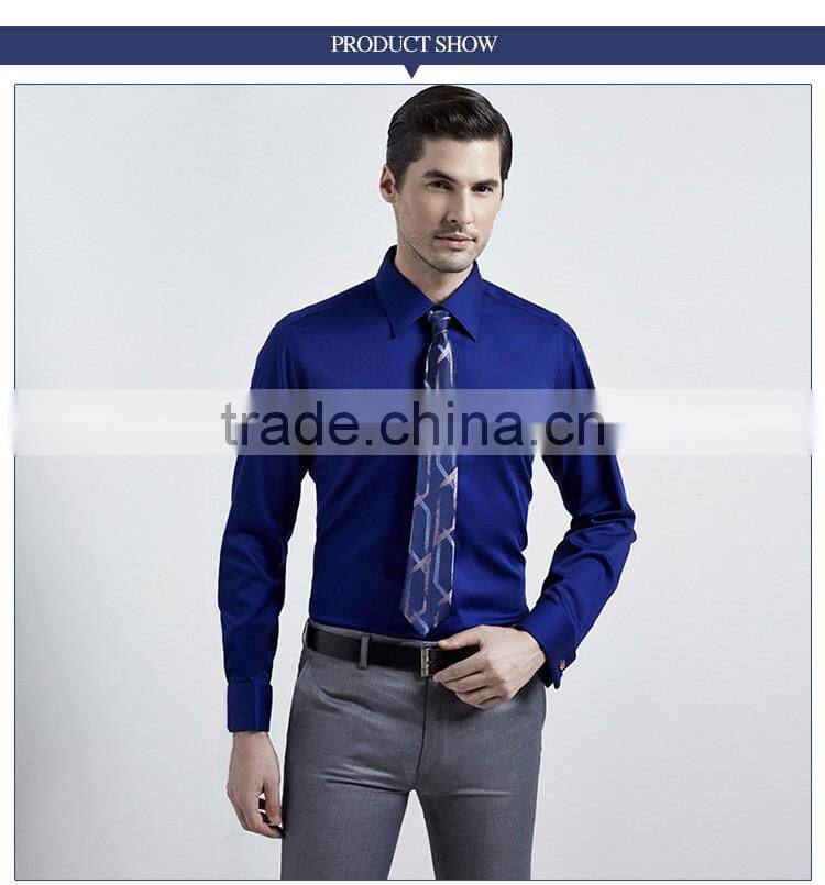 2015 Top Sale Cotton Long Sleeve Navy Blue Dress Pent Shirts Men