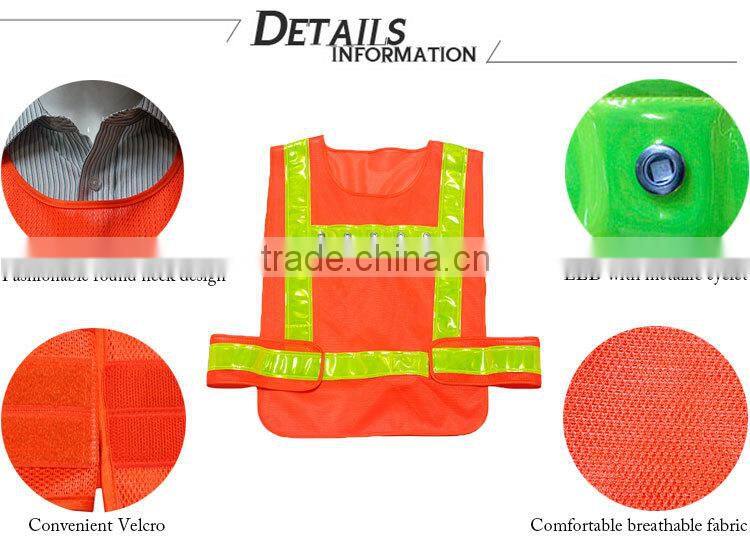 High visibility reflective led warning police uniform