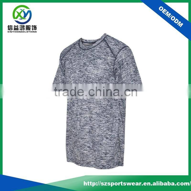 Basic style 50%polyester 50%cation fitness men t shirt design