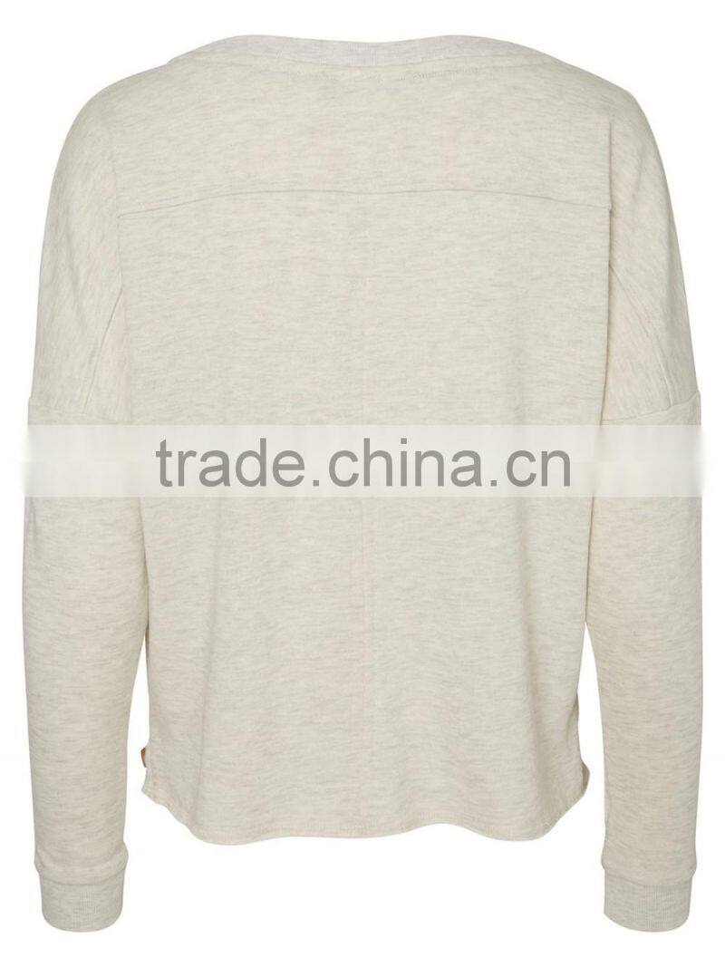 2016 Winter wholesale women Long sleeved sweat100% cotton plain cheap fleece hoodie