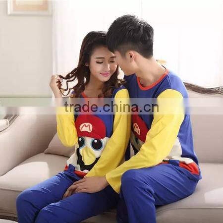 2015 wholesale cartoon couple pajamas