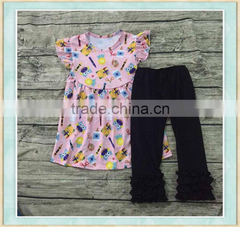 YiWu Ibear brand clothes baby clothes 100% cotton Alice's Wonderful dream print outfit new born baby clothes