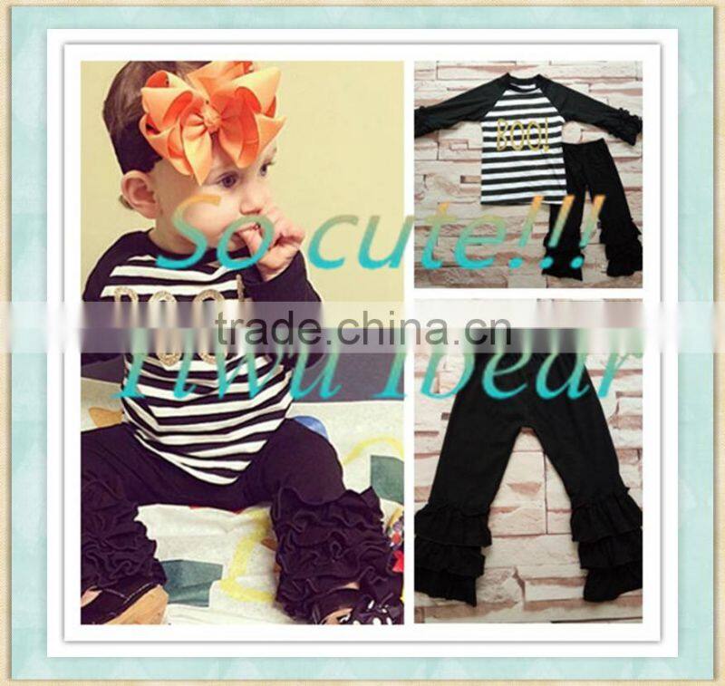 Baby girls boutique clothing kids halloween skull print long sleeve top and icing Pants outfits clothes