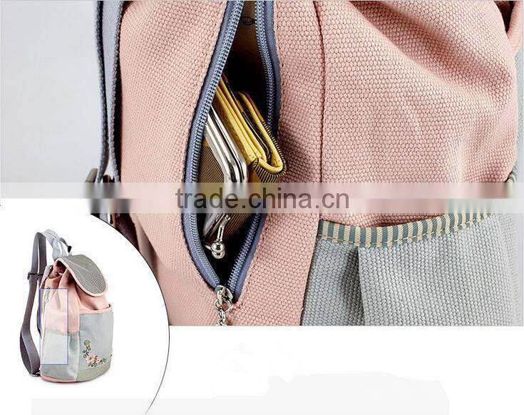 Korean design Canvas backpack, Travel bag, EMB bag