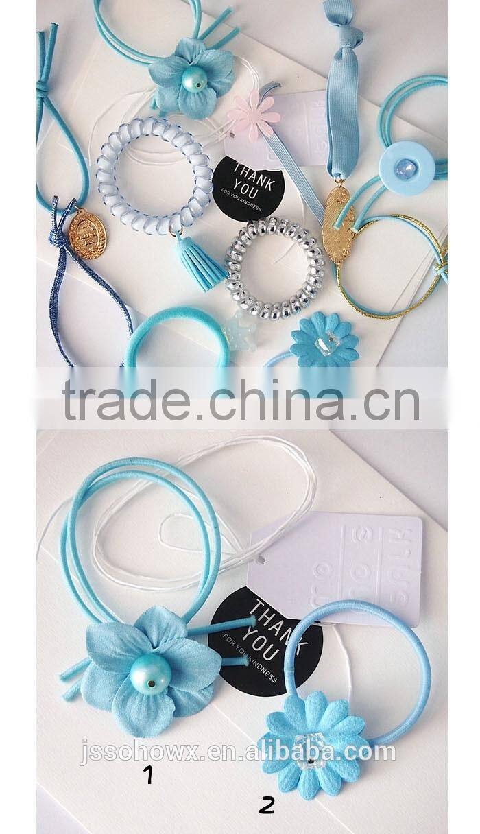 2017 Hot Sale Sky Blue Elastic Hair Tie Set