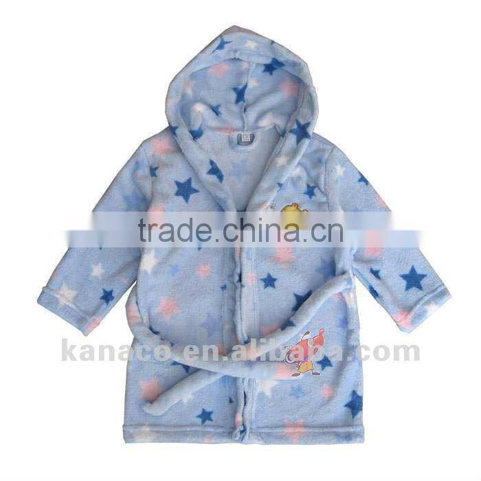 2012 children polyester coral fleece robe(KN-RB-28)