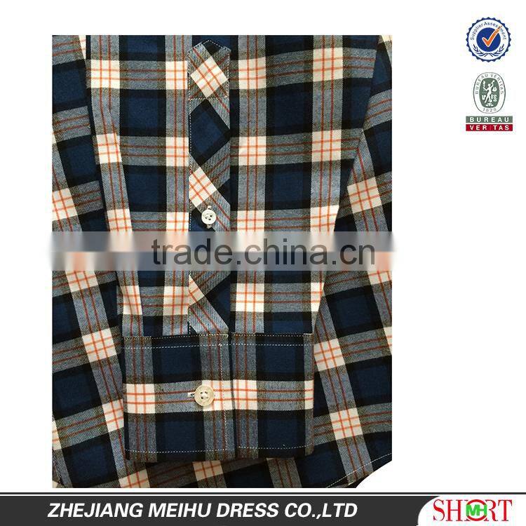 2016 High quality Custom men big check flannel shirt , men plaid casual shirt