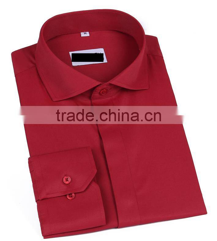 2017 new style solid color mens shirt long sleeve