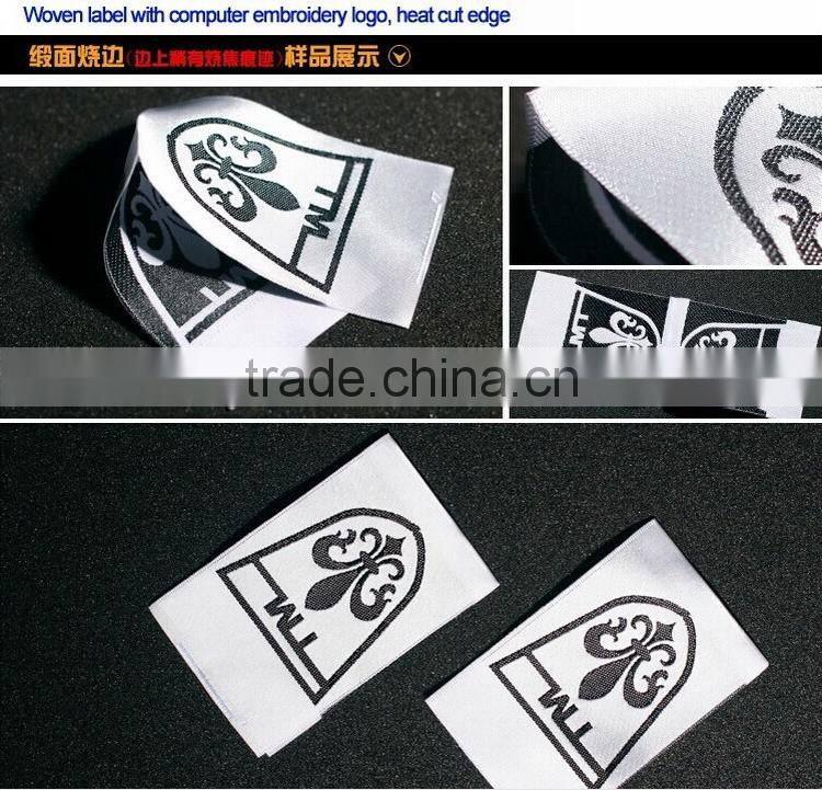 Customized garment shoe labels/woven labels/main label/embroidered tag silver gold WSL-001