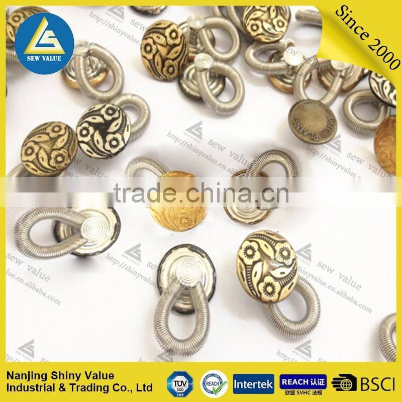 Quick fit type copper collar extenders for jeans pants with spring in different sizes