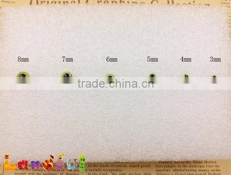 12mm Wool Needle Felted Animal Doll Black Tea Toy Glass Eyes