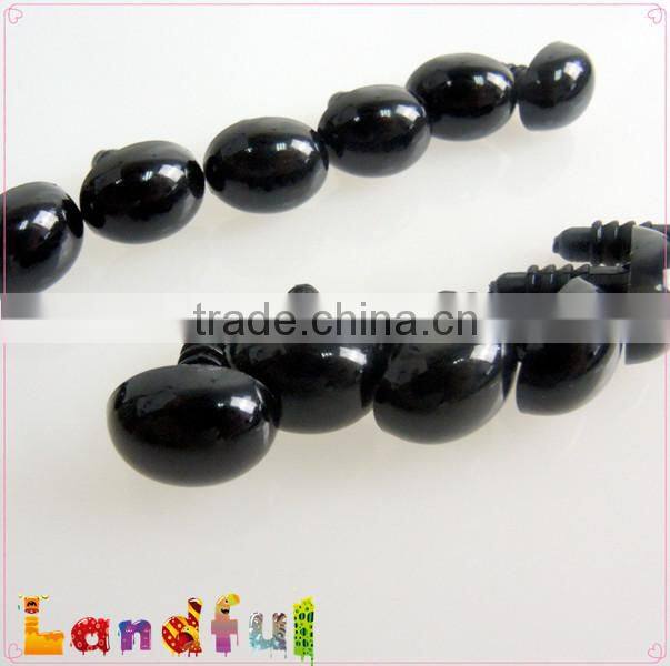 12*9mm Black Safety Plastic Oval Nose For Kid Handicraft Class