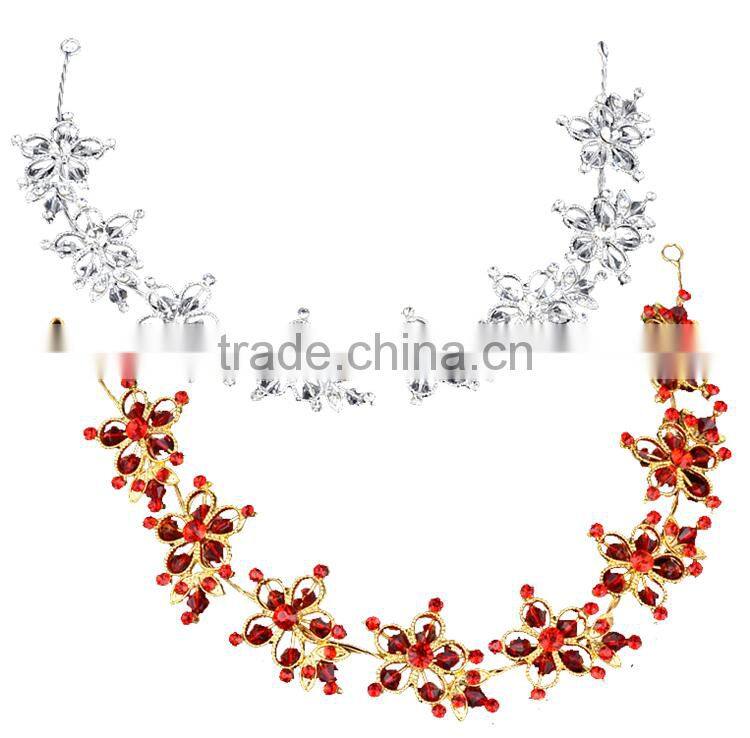 Hollow Flowers with Rhinestones Forhead Jewelry Bridal HairAccessories