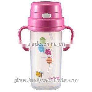 Japan Baby Kids 2way Straw Bottle Pink 370ml Wholesale