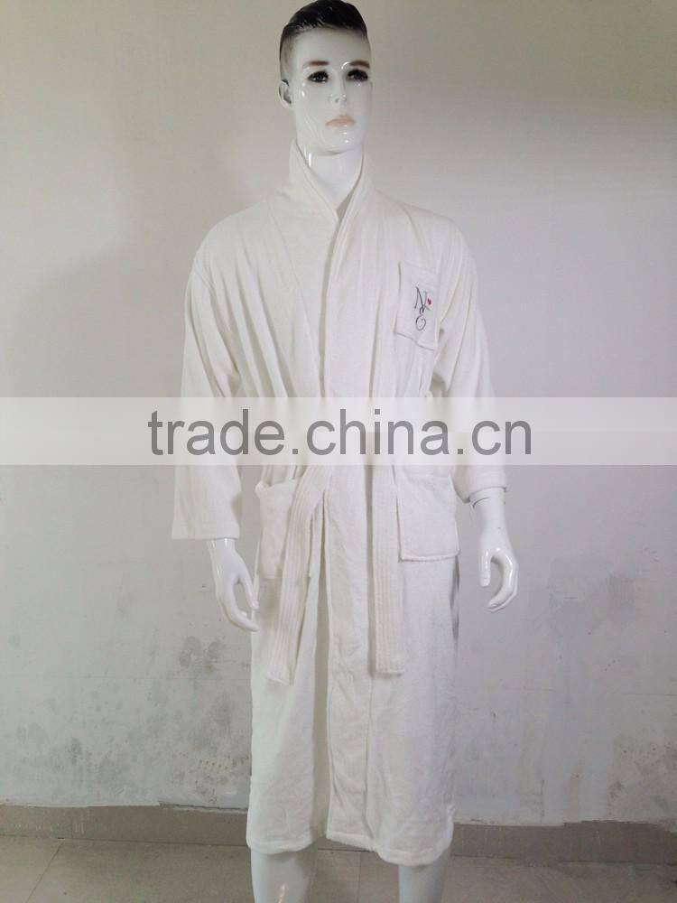 Orangic bamboo robe luxury lounge bathrobe white