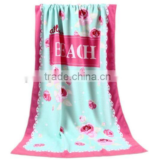 China factory custom vivid cartoon velour print cotton beach towel