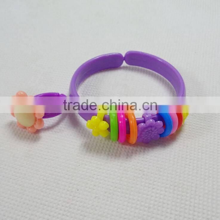 Fashion Plastic Bracelet Ring Set Jewelry Set for Kids-Bracelet+ Ring Set for Children's Day and Girls