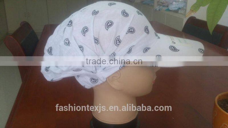 Fashion cotton printed custom Elastic bandana cap pattern