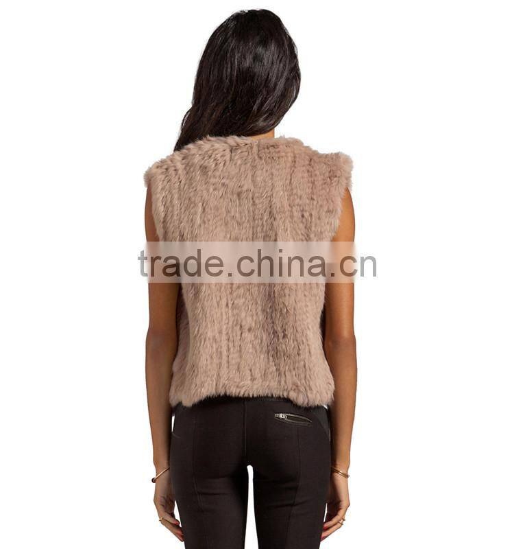 SJ313-01 Dropping Shipping Knitting Rabbit Fur Waistcoat/Jackets/Coats
