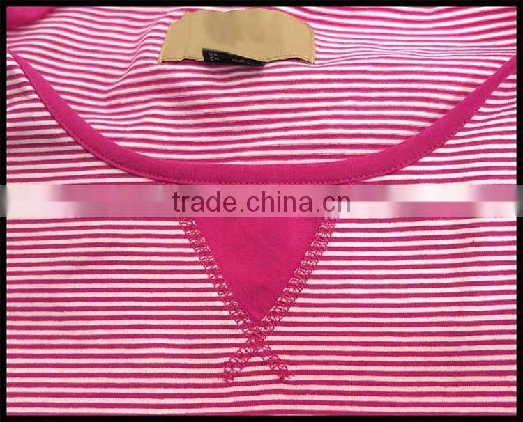 T056-3545RR OEM Stripe T Shirt Dress Raspberry