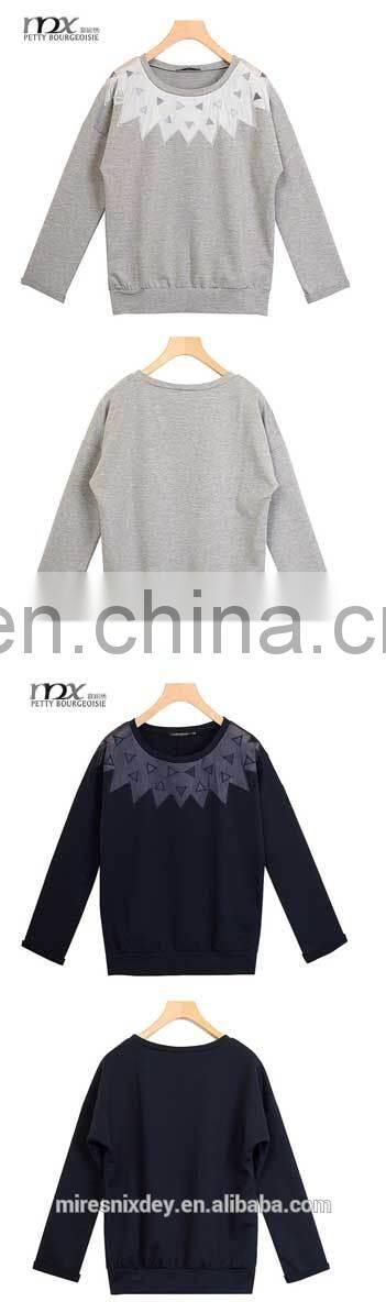 2014 spring&autumn splice europe&america long sleeve vintage style women sweater