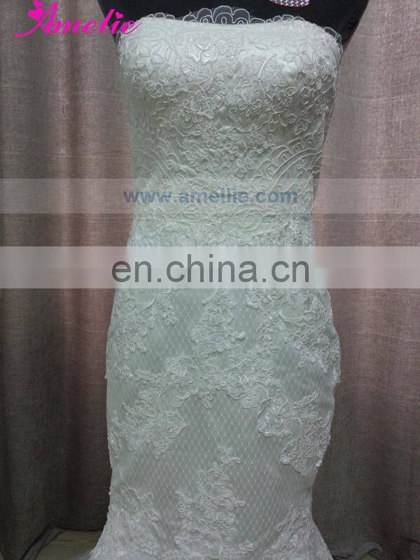 Real Sample Mermaid Wedding Gown Lace Fitted