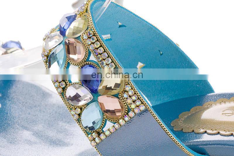 2015 Best quality Stone African bag and shoe set for wedding