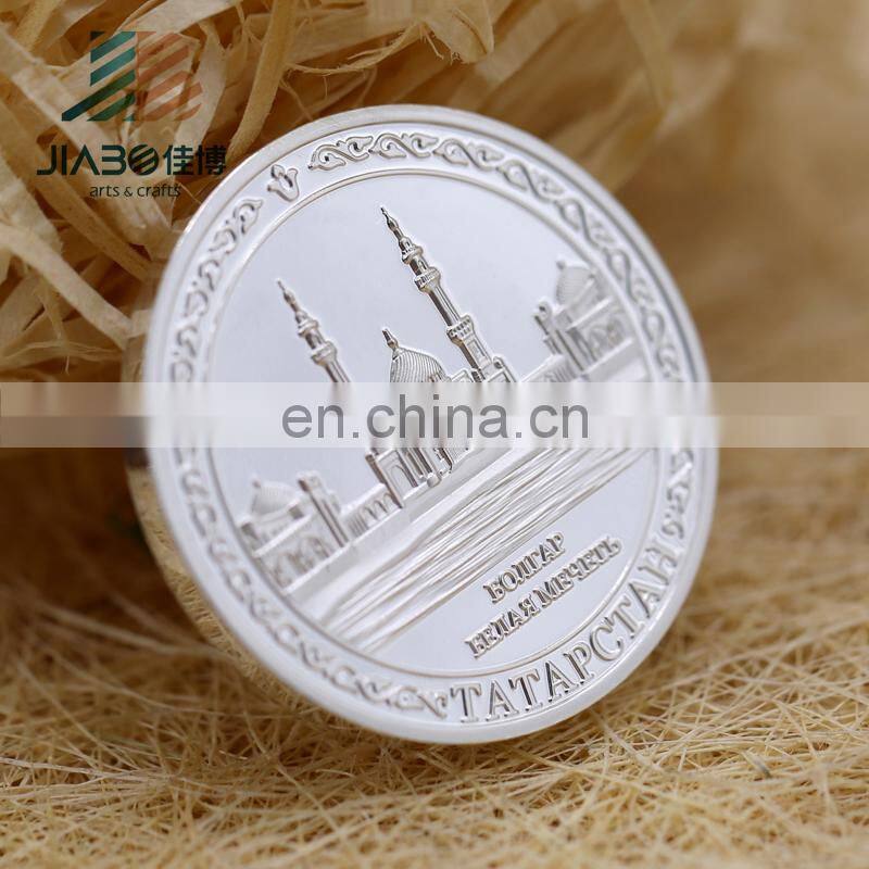 Top polish medallion coin maker in China souvenir commemorative 3D zinc alloy casting french silver coin with your own logo