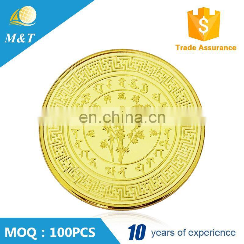 Promotional gift hot custom novelty souvenir gold coin metal