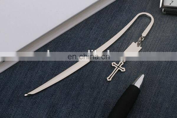 HOT SALE ADVERTISING DESK SILVER GIFT METAL CROSS SHAPE BOOKMARK