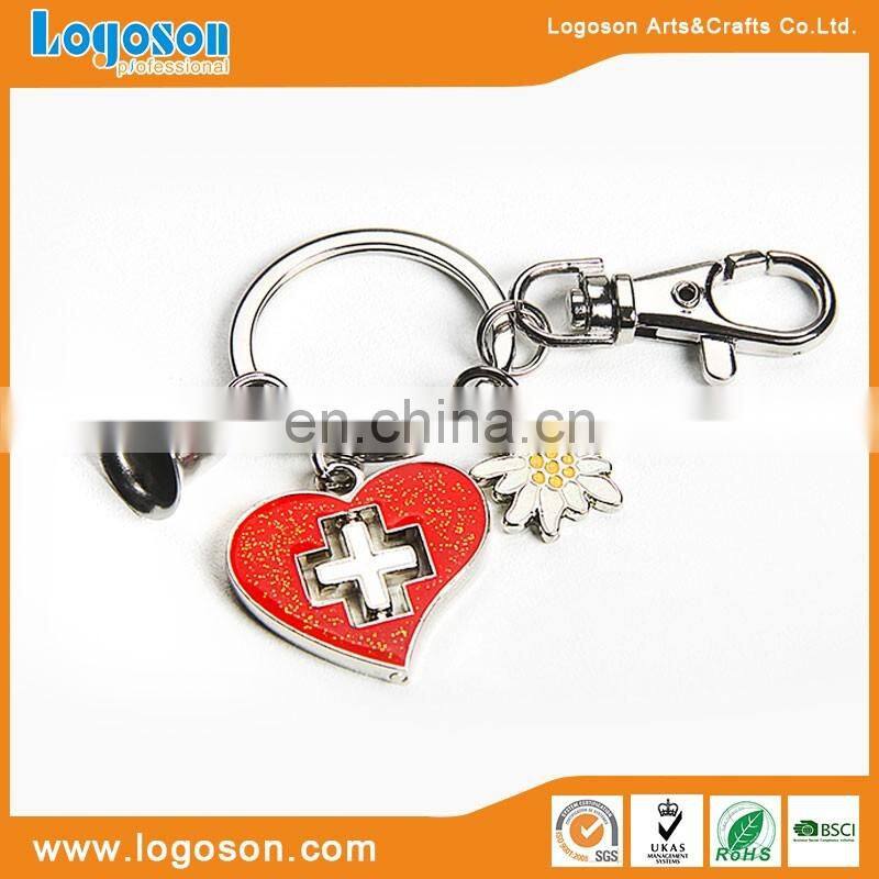 custom Effier tower heart pendant paris metal keychain pendants