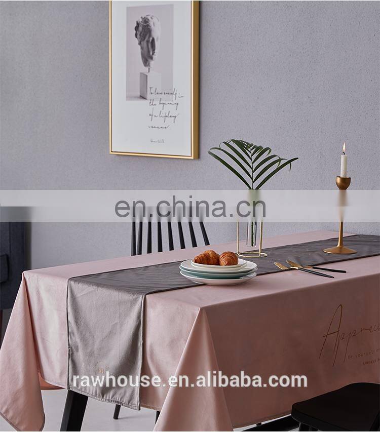 RAWHOUSE brozing words velvet table cover polyester table cloth