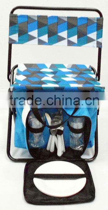 portable folding cooler chair / folding chair with cooler bag