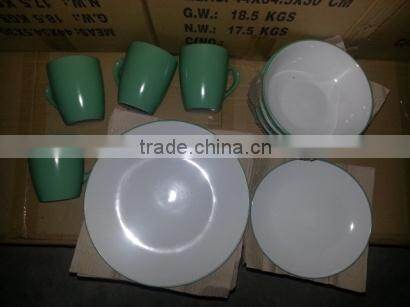 stocked color glazed dinner sets