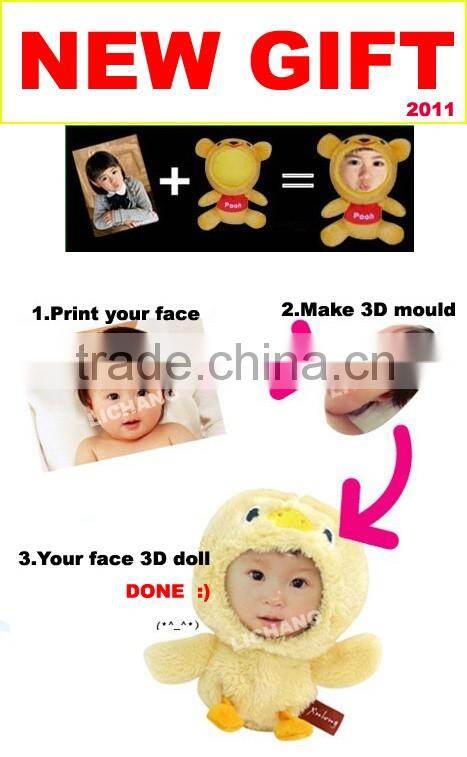 Wholesale diy 3d photo face doll your face doll print machine Heart rose rabbit 14CM 3d face doll maker Promotion