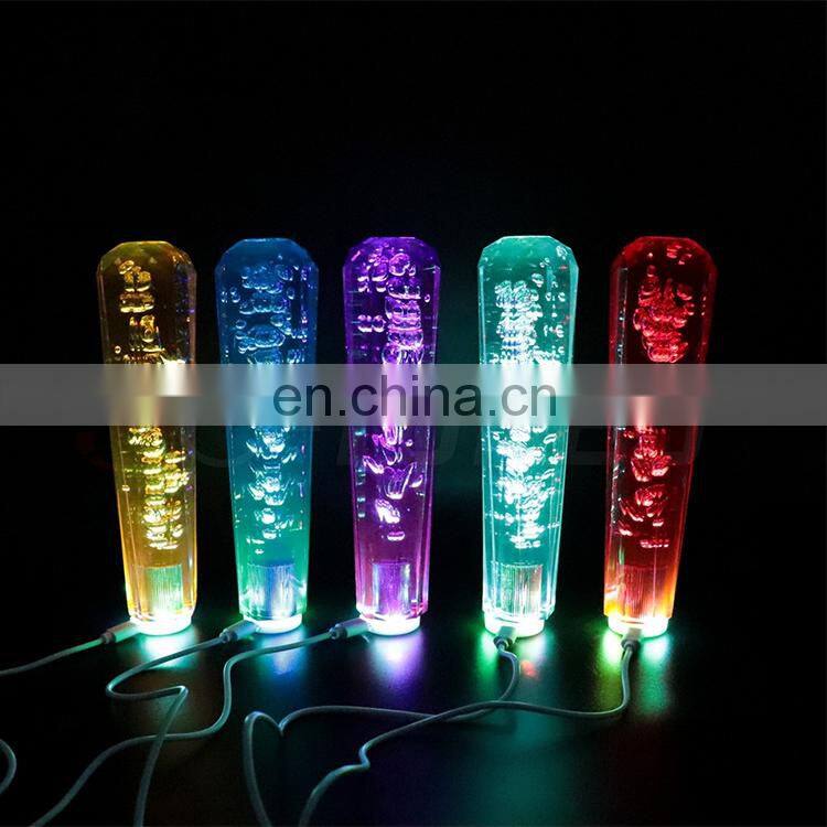 Auto dildo crystal LED multicolor light with lengthened frosted throttle variable speed anti-slip universal shift head