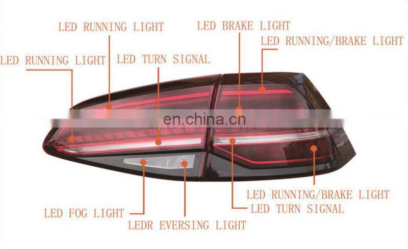 CAR ACCESSORIES MODIFIED PARTS STREAMER RED COLOR for LED TAIL LAMP GOLF 7 2014-2017 Golf 7.5 2018-E-mark