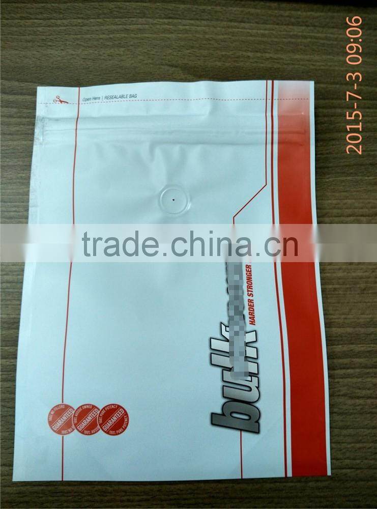 aluminum foil metalized stand up zipper pouch for sports energy food with valve