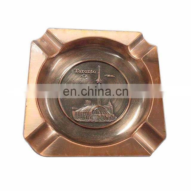 metal shiny gold leaf ashtray